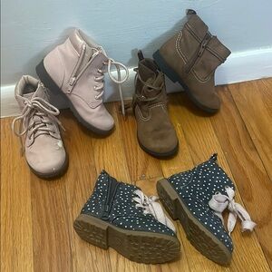 3 Pairs Toddler Girl's Ankle Boots Size 7